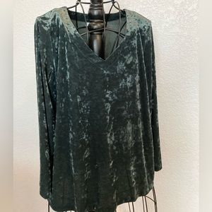 J. Jill teal green velvet top medium